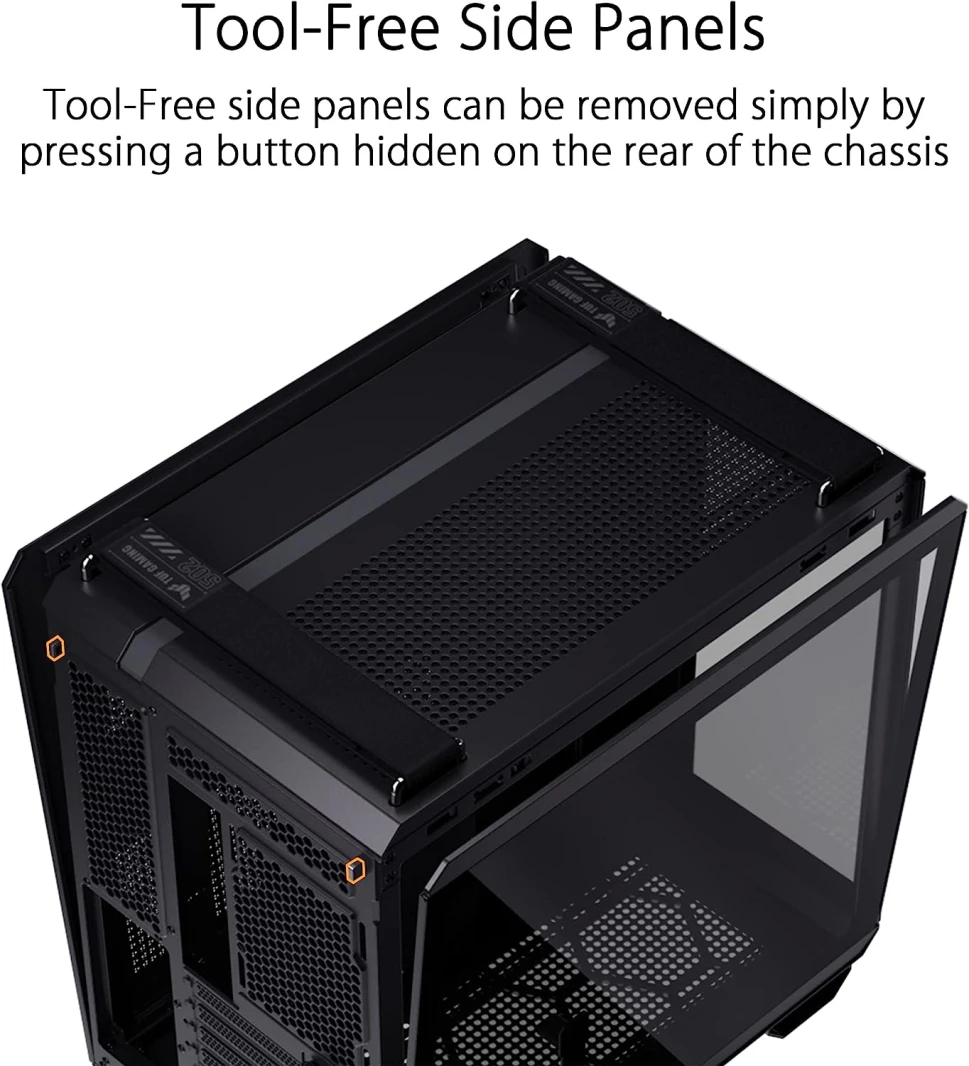 علبة ألعاب ASUS TUF Gaming GT502 ATX Mid-Tower ذات اللوحة الأمامية RGB