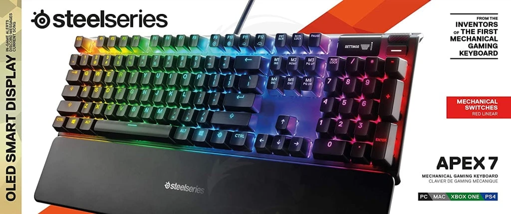 لوحة مفاتيح الألعاب الميكانيكية SteelSeries APEX 7 (المفتاح الأحمر)