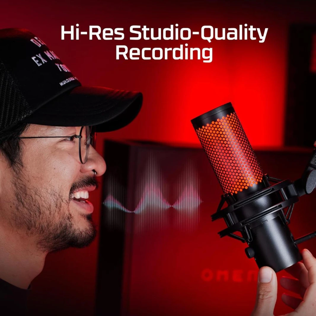 ميكروفون مكثف USB متعدد الأنماط سلكي HyperX QuadCast 2 - أسود