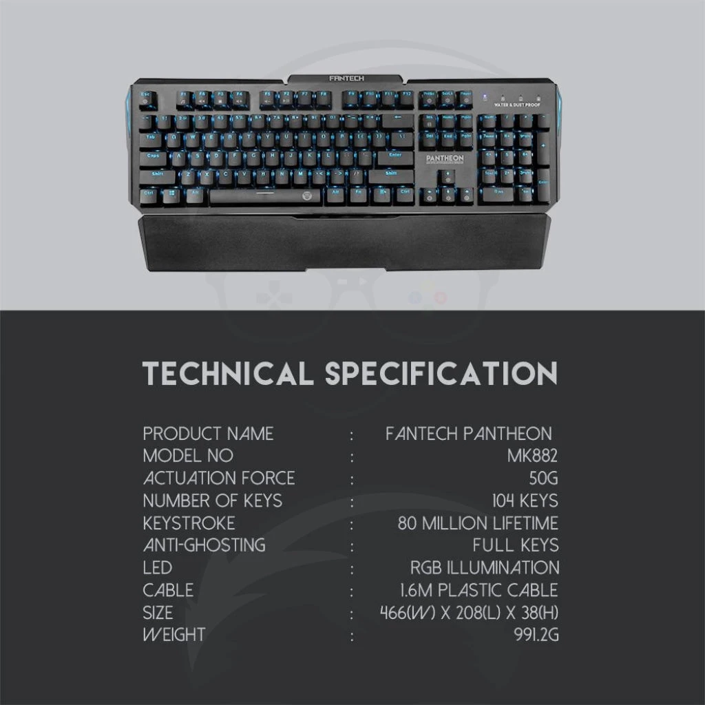 لوحة مفاتيح الألعاب الميكانيكية FANTECH PANTHEON MK882