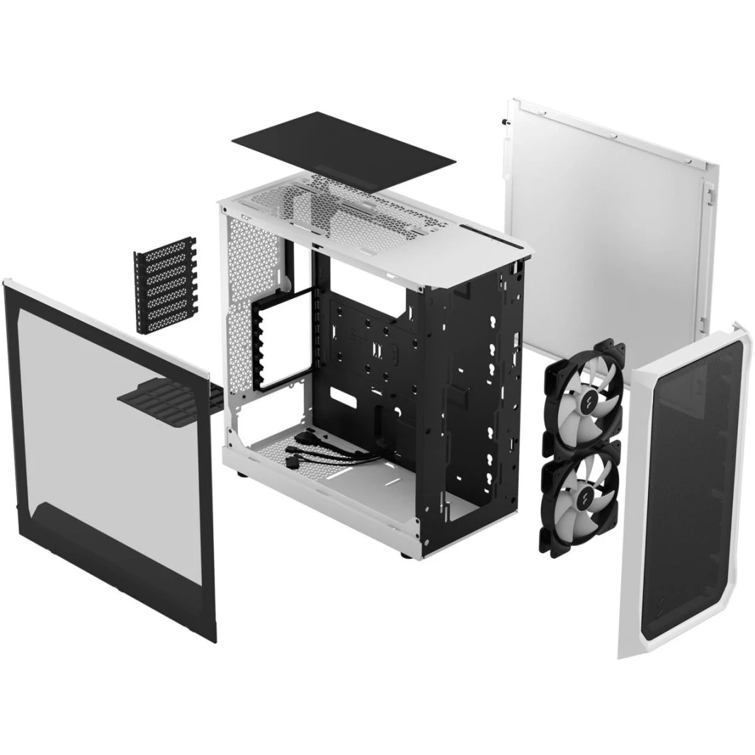 حقيبة ألعاب Fractal Design Focus 2 (باللون الأبيض) ذات الشبكة المتوسطة