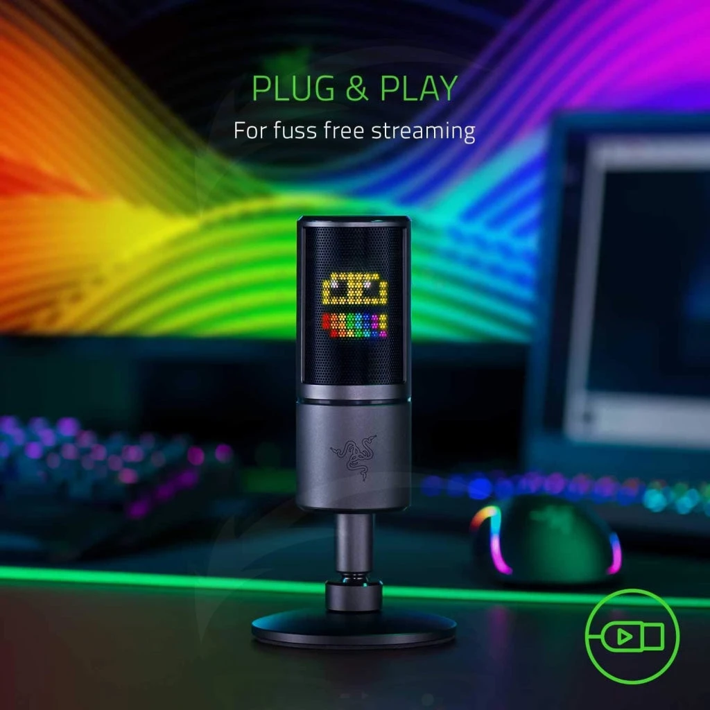 Razer Seiren Emote Streaming Condenser Mic with Emoticon Display