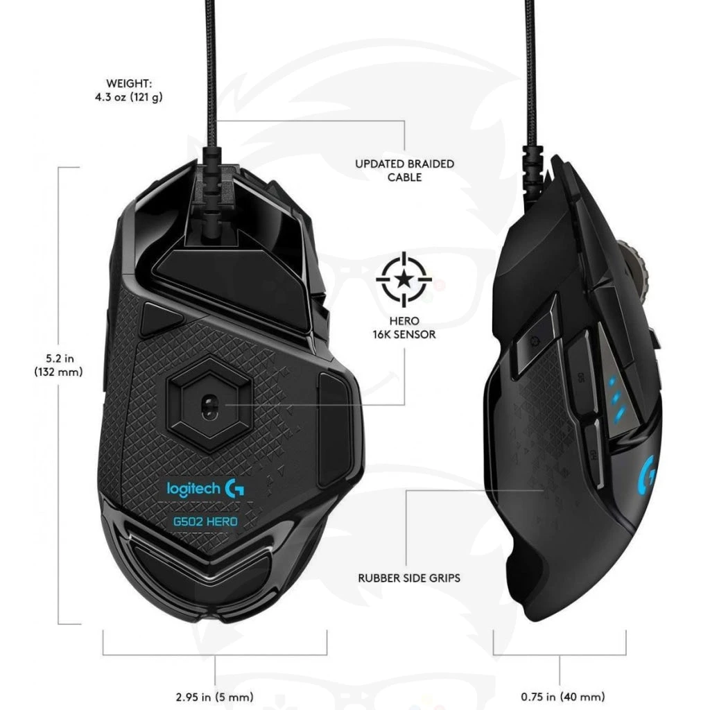ماوس الألعاب Logitech G502 HERO عالي الأداء