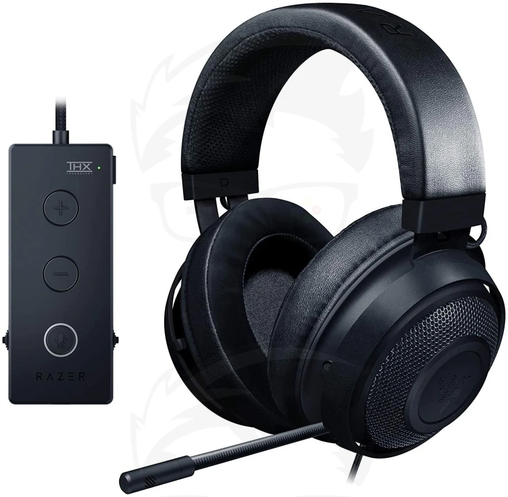 سماعة رأس Razer Kraken Tournament للألعاب مع تحكم صوتي مكاني THX باللون الأسود