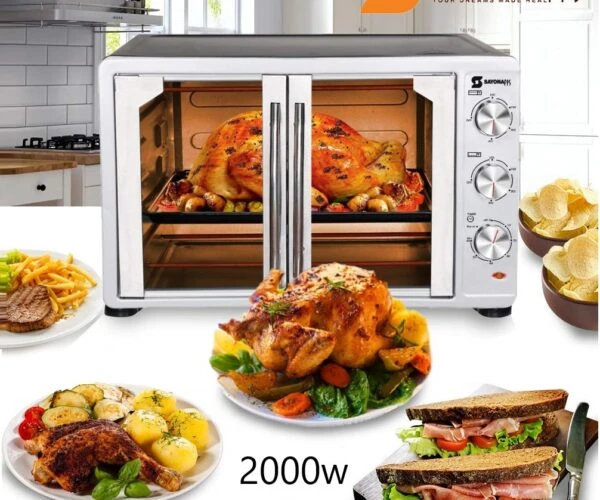 Sayona 45 litre electric oven with a distinctive French design