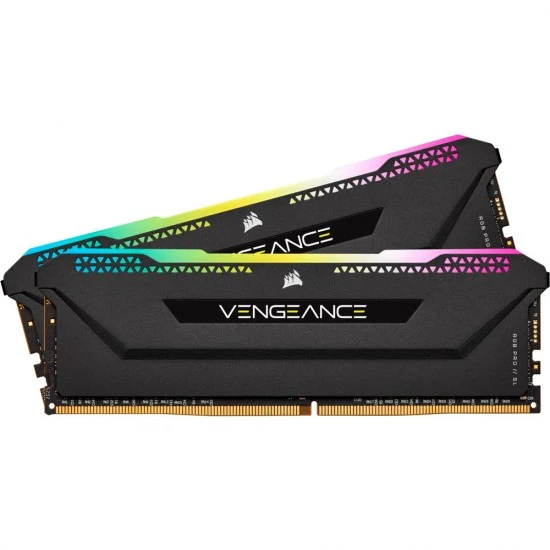 مجموعة ذاكرة CORSAIR VENGEANCE RGB PRO SL 16GB (2X8GB) DDR4 DRAM 3600MHZ C18 - أسود