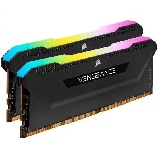 مجموعة ذاكرة CORSAIR VENGEANCE RGB PRO SL 16GB (2X8GB) DDR4 DRAM 3600MHZ C18 - أسود