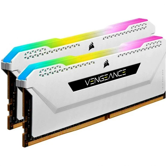 مجموعة ذاكرة CORSAIR VENGEANCE RGB PRO SL 32GB (2X16GB) DDR4 DRAM 3600MHZ C18 - بيضاء