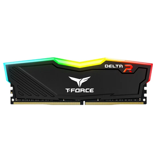 ذاكرة عشوائية TEAMGROUP T-FORCE DELTA RGB DDR4 سعة 16 جيجابايت وتردد 3200 ميجا هرتز CL16 للكمبيوتر الشخصي - أسود