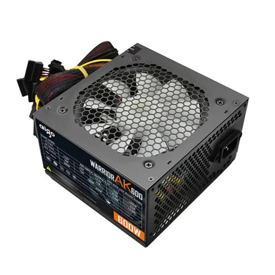 AIGO WARRIOR AK600 600W ATX 12V COMPLETE PROTECTION 12CM SILENT FAN RGB POWER SUPPLY