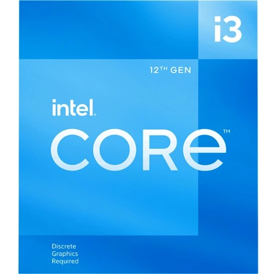 معالج INTEL CORE I3 12100F من الجيل الثاني عشر LGA1700، 4 أنوية، 8 خيوط، أقصى تردد توربو 4.3 جيجاهرتز (درج)