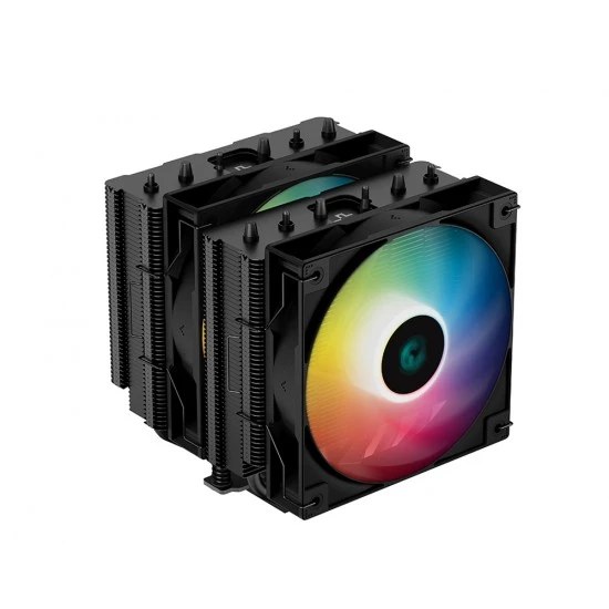 DEEPCOOL GAMMAXX AG620 BK ARGB 260W TDP ALL-BLACK 6 PCS COPPER HEAT PIPES مع مبرد هواء وحدة المعالجة المركزية ثنائي المروحة مقاس 120 مم