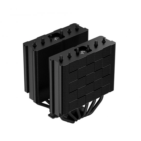 DEEPCOOL GAMMAXX AG620 BK ARGB 260W TDP ALL-BLACK 6 PCS COPPER HEAT PIPES مع مبرد هواء وحدة المعالجة المركزية ثنائي المروحة مقاس 120 مم
