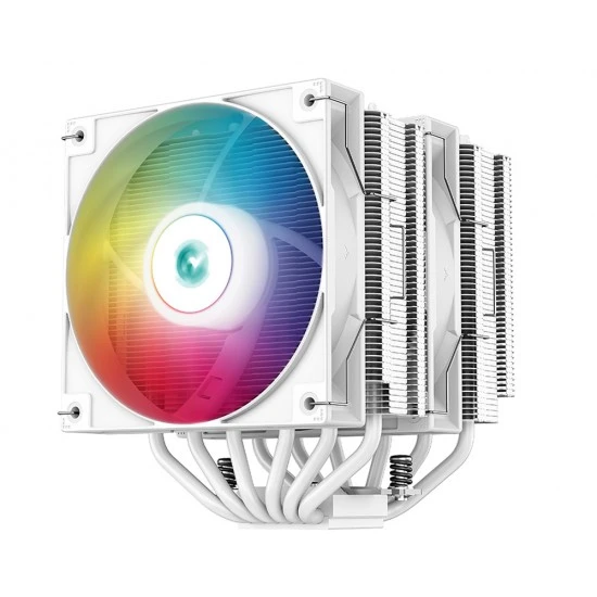 DEEPCOOL GAMMAXX AG620 WH ARGB 260W TDP بالكامل باللون الأبيض 6 أنابيب نحاسية مع مبرد هواء وحدة المعالجة المركزية بمروحة مزدوجة مقاس 120 مم