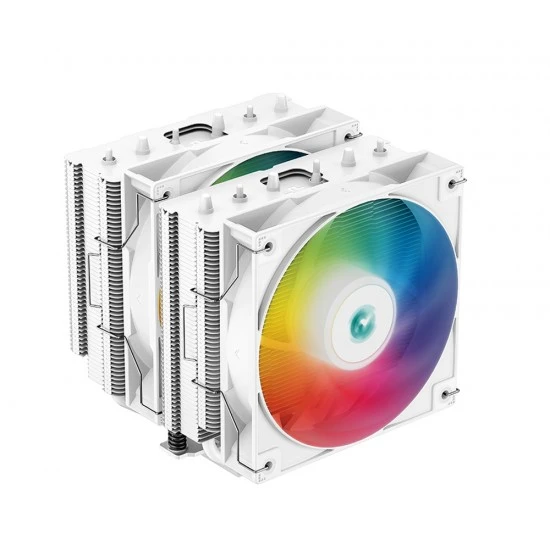 DEEPCOOL GAMMAXX AG620 WH ARGB 260W TDP بالكامل باللون الأبيض 6 أنابيب نحاسية مع مبرد هواء وحدة المعالجة المركزية بمروحة مزدوجة مقاس 120 مم