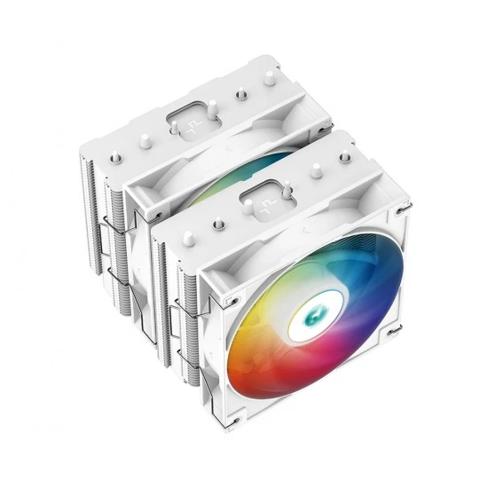 DEEPCOOL GAMMAXX AG620 WH ARGB 260W TDP بالكامل باللون الأبيض 6 أنابيب نحاسية مع مبرد هواء وحدة المعالجة المركزية بمروحة مزدوجة مقاس 120 مم
