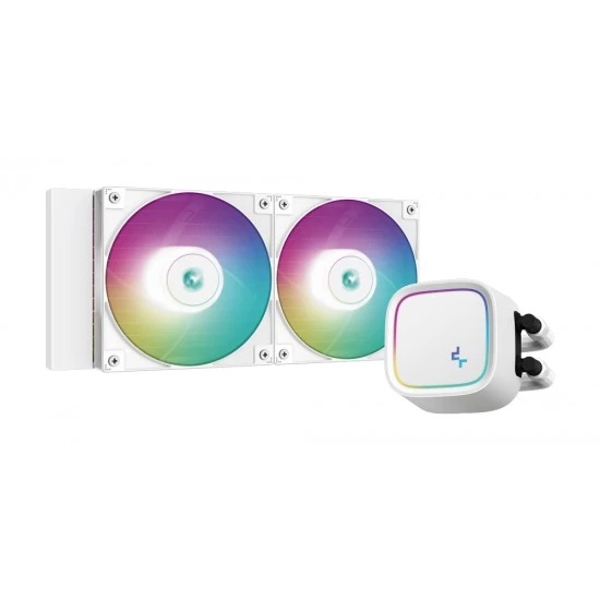 مبرد سائل DEEPCOOL LE520 240MM ARGB PWM FAN 220W TDP ANTI-LEAK TECH CPU AIO لـ INTEL وAMD - أبيض