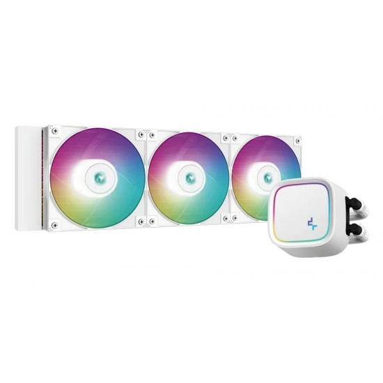 DEEPCOOL LE720 WH 250W TDP AIO 360MM ARGB PWM FAN COPPER COOLER ALUMINIUM RADIATOR ANTI-LEAK TECH CPU LIQUID COOLER - WH