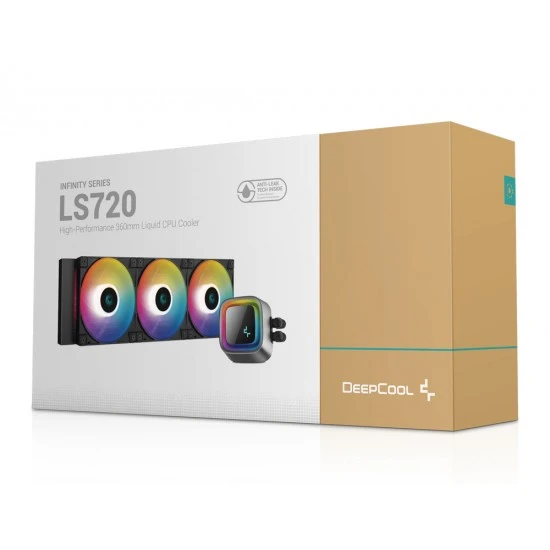 DEEPCOOL LS720 360MM AIO HIGH PERFORMANCE ARGB LOW-NOISE EFFICIENCY 360MM CPU LIQUID COOLER AND INFINITY MIRROR CAP DESIGN