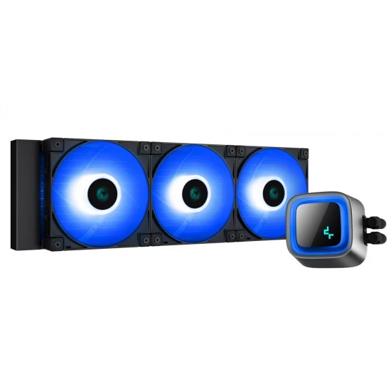 مبرد سائل وحدة المعالجة المركزية DEEPCOOL LS720 360MM AIO عالي الأداء وذو كفاءة منخفضة في الضوضاء وقطر 360 مم وتصميم غطاء المرآة اللانهائية