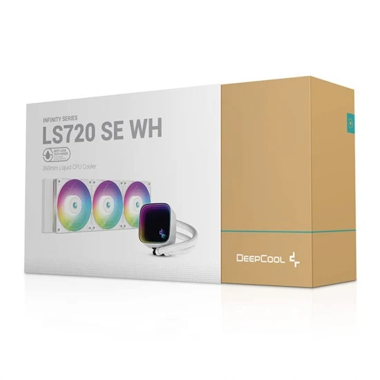 مبرد سائل DEEPCOOL LS720 SE ARGB مقاس 360 مم ومضخة مزدوجة الغرفة من الجيل الرابع 3100 دورة في الدقيقة وتقنية مقاومة التسرب TDP 300 وات - أبيض