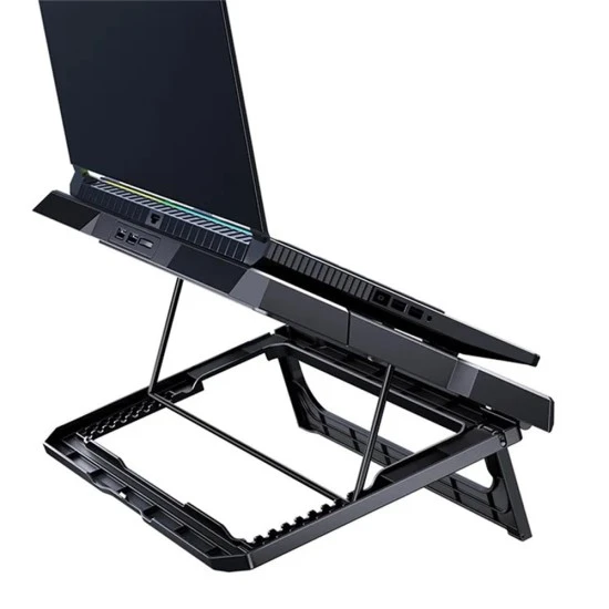 MCHOSE CR169 لوحة تبريد الكمبيوتر المحمول بمنفذين USB و9 ارتفاعات قابلة للتعديل