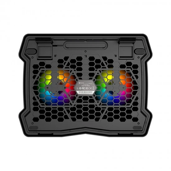 لوحة تبريد الألعاب MEETION CP2020 RGB قابلة للتعديل مع مراوح مزدوجة للكمبيوتر المحمول