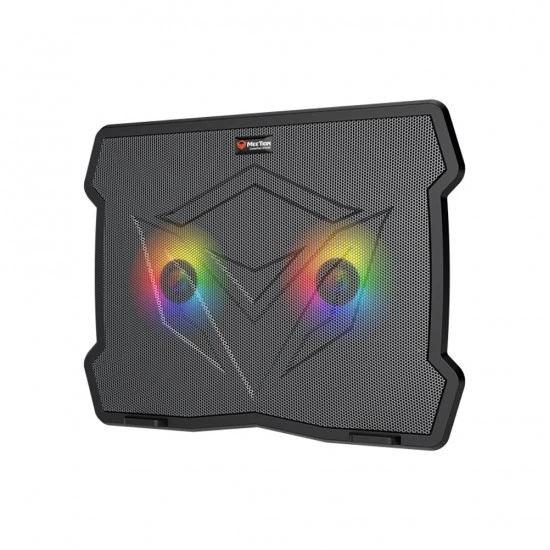 لوحة تبريد الألعاب MEETION CP2020 RGB قابلة للتعديل مع مراوح مزدوجة للكمبيوتر المحمول