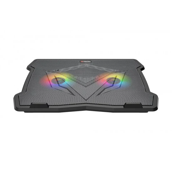 لوحة تبريد الألعاب MEETION CP2020 RGB قابلة للتعديل مع مراوح مزدوجة للكمبيوتر المحمول