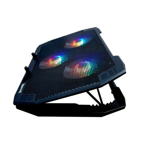 مبرد كمبيوتر محمول REDRAGON GCP511 INGRID RGB مزود بـ 3 مراوح وإضاءة RGB مع زر للتحكم في المروحة