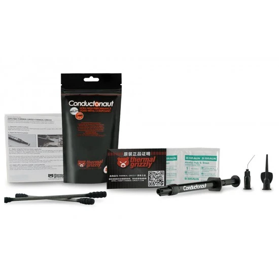 معجون حراري معدني سائل من THERMAL GRIZZLY CONDUCTONAUT لتبريد وحدة المعالجة المركزية ووحدة معالجة الرسومات - 1 جرام