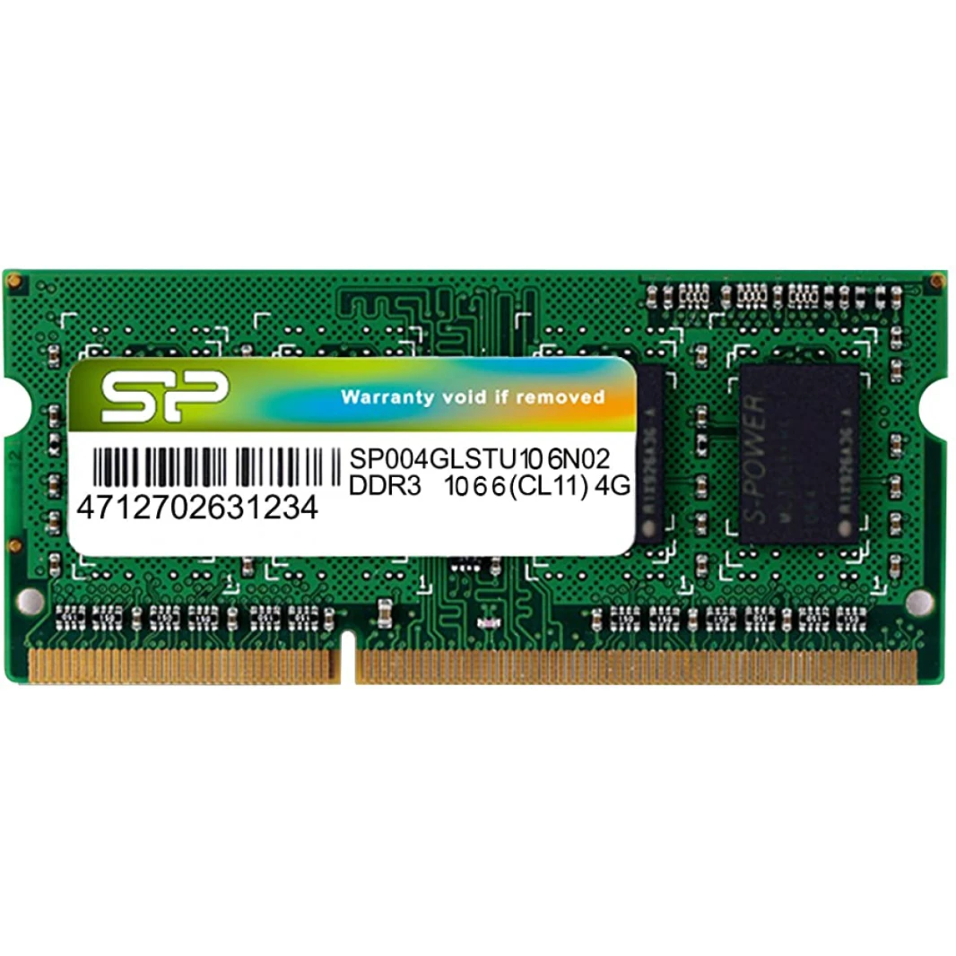ذاكرة وصول عشوائي 4 جيجابايت DDR3 SODIMM-1066 ميجاهرتز من Silicon Power لأجهزة الكمبيوتر المحمولة