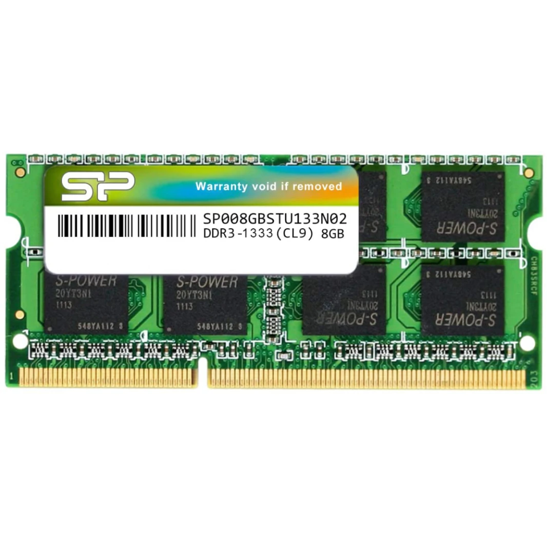 ذاكرة Silicon Power DDR3 SODIMM-1333 MHz بسعة 8 جيجابايت لأجهزة الكمبيوتر المحمولة