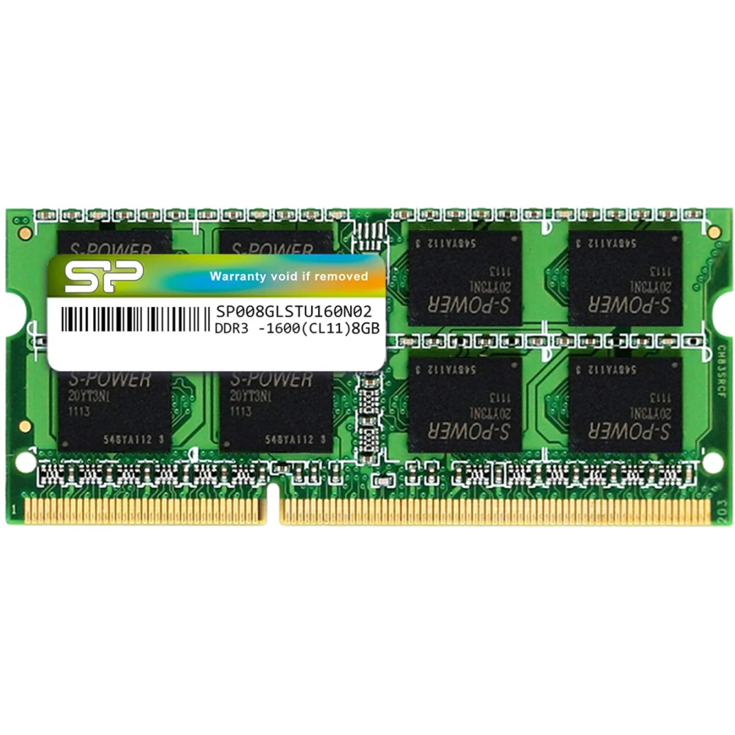 ذاكرة Silicon Power DDR3L ذات الجهد المنخفض SODIMM-1600 ميجا هرتز بسعة 8 جيجابايت لأجهزة الكمبيوتر المحمولة