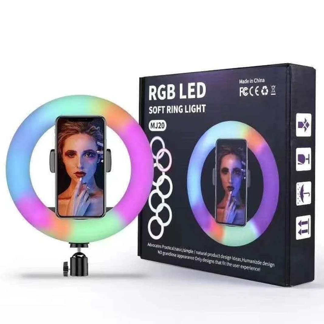 حلقة إضاءة LED سيلفي مقاس 33 سم، حلقة إضاءة قابلة للتعتيم متعددة الوظائف