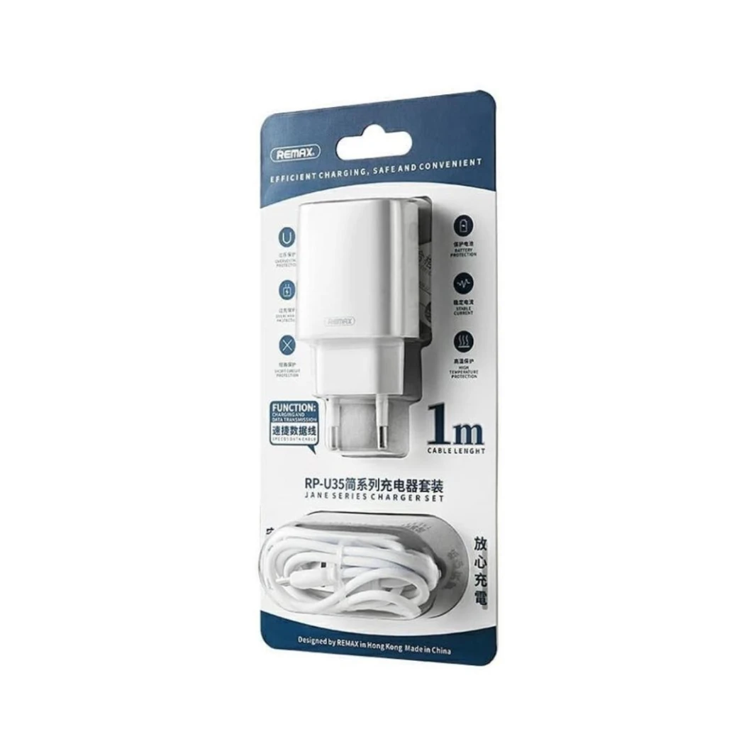 شاحن حائط Remax RP-U35 EU مزود بمنفذي شحن Lightning - Micro