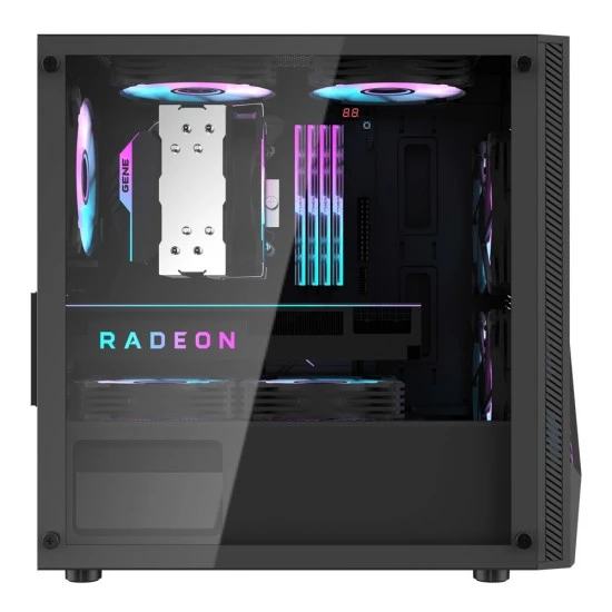 حافظة كمبيوتر DARKFLASH AL390 MATX/ITX مزودة بألواح زجاجية مقسّاة ومنفذ USB 3.0 وحافظة كمبيوتر للألعاب - باللون الأسود