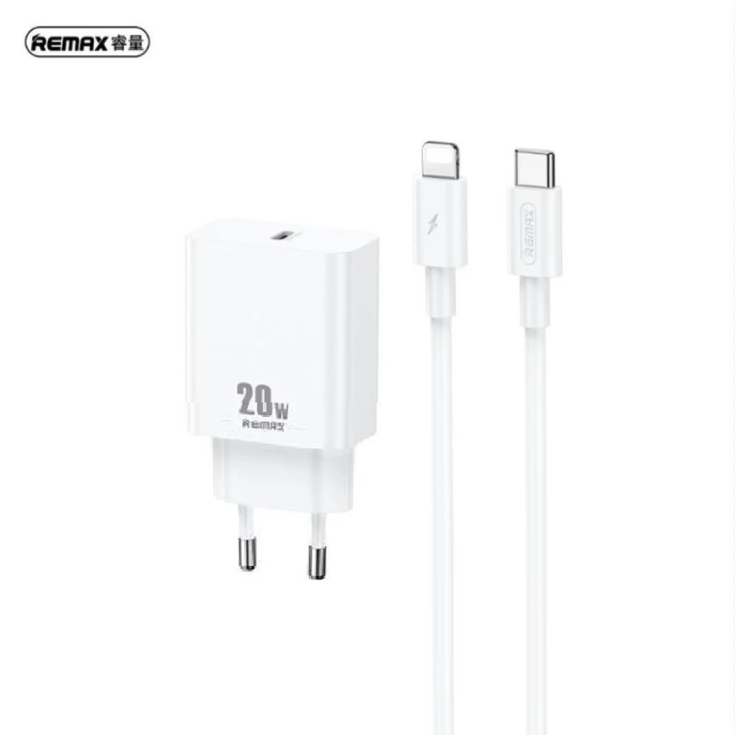 Remax RP-U5 20W with USB-C Port and Lightning Charger Cable