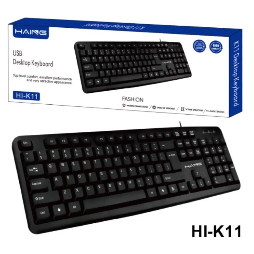 لوحة مفاتيح الكمبيوتر HAING HI-K11 السلكية بمنفذ USB