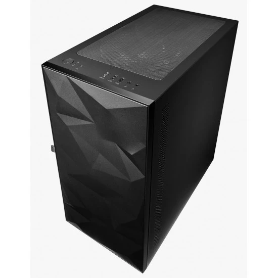DARKFLASH DLM21 MATX بتصميم لوحة أمامية مكسورة وهيكل كمبيوتر من الزجاج المقسّى - أسود