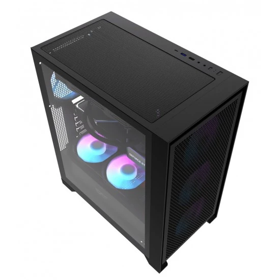 علبة كمبيوتر DARKFLASH DRX70 MESH ATX مزودة بـ 4 مراوح ARGB ولوحة أمامية مغناطيسية تدعم المبرد حتى 280 مم - أسود