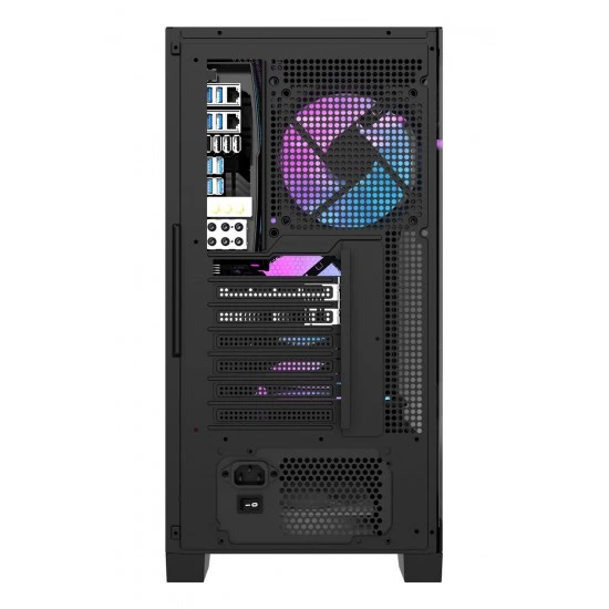 علبة كمبيوتر DARKFLASH DRX70 MESH ATX مزودة بـ 4 مراوح ARGB ولوحة أمامية مغناطيسية تدعم المبرد حتى 280 مم - أسود