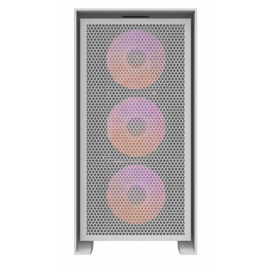 علبة كمبيوتر DARKFLASH DRX70 MESH ATX مزودة بـ 4 مراوح ARGB ولوحة أمامية مغناطيسية تدعم المبرد حتى 280 مم - أبيض