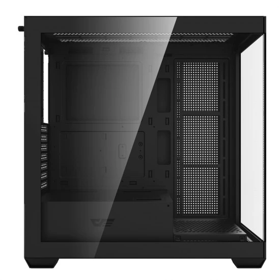 لوحة DARKFLASH DS900 ATX من الزجاج المقسّى مع 6 مراوح ARGB مثبتة مسبقًا بحجم 0.5 SPCC لألعاب الكمبيوتر - أسود
