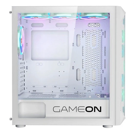 علبة ألعاب GAMEON EMPEROR ARCTIC I SERIES MID TOWER ARGB 7 FANS UP TO 360MM RADIATOR - WHITE