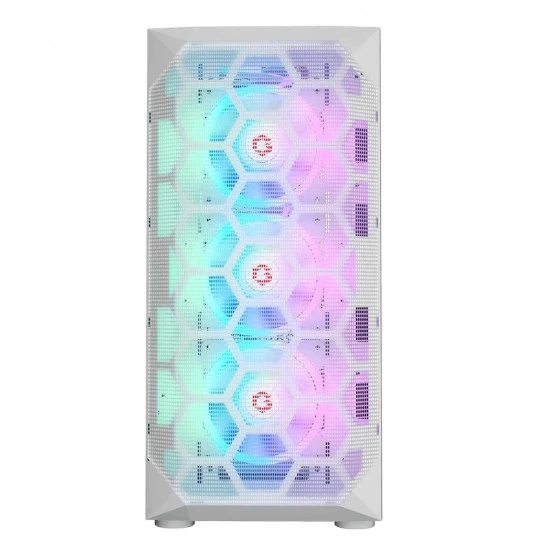 علبة ألعاب GAMEON EMPEROR ARCTIC I SERIES MID TOWER ARGB 7 FANS UP TO 360MM RADIATOR - WHITE