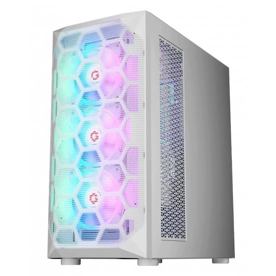 علبة ألعاب GAMEON EMPEROR ARCTIC I SERIES MID TOWER ARGB 7 FANS UP TO 360MM RADIATOR - WHITE