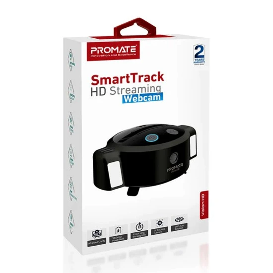 PROMATE VISION-HD AI SMART TRACK HD 360 ROTATION STREAMING WEBCAM WITH BUILT IN MIC