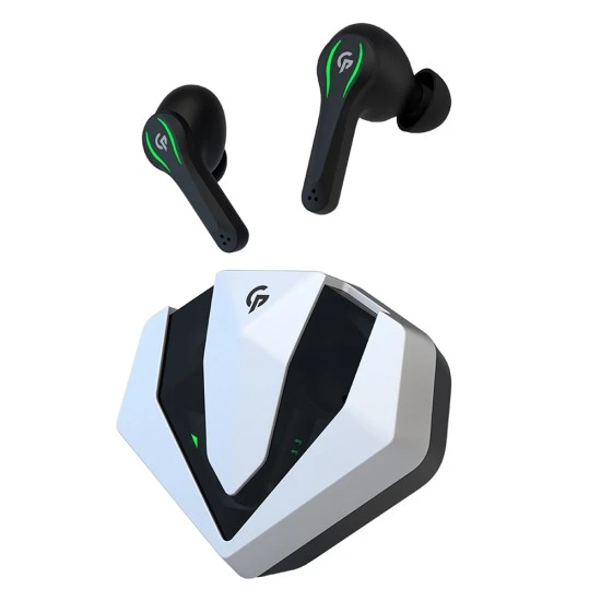 PORODO PDX413 TRUE WIRELESS DUAL MICROPHONE 5 HOUR PLAY TIME GAMING EARBUDS - SILVER