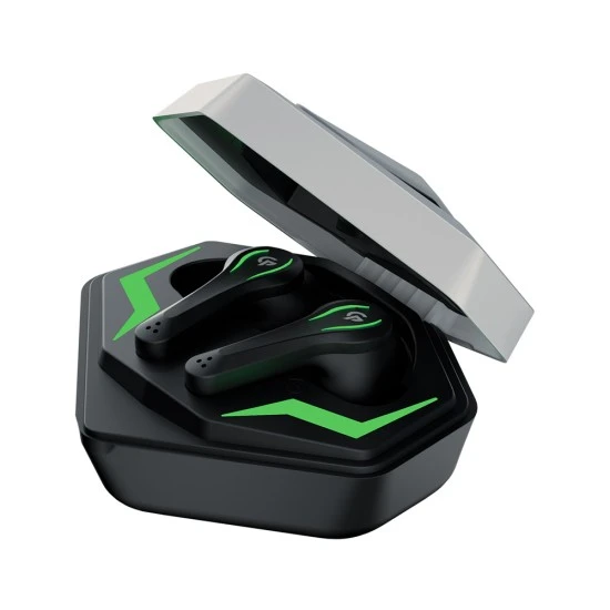 PORODO PDX413 TRUE WIRELESS DUAL MICROPHONE 5 HOUR PLAY TIME GAMING EARBUDS - SILVER